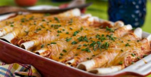 Veggies Enchiladas with Corn, Black Beans, & Kale